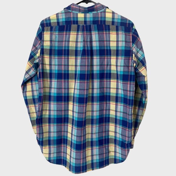 Ralph Lauren Denim & Supply Button-Up Shirt Womens Medium Blue Plaid Long-Sleeve - Picture 3 of 12